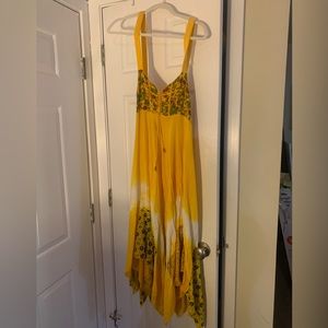Yellow fairycore style corset top asymmetrical dress - 1 size fits most